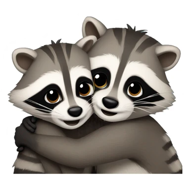 Raccoons hugging each other  sticker