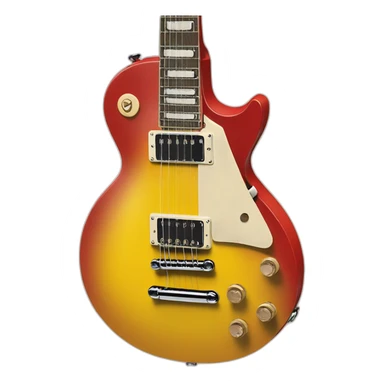 Gibson les paul jaune et rouge sticker