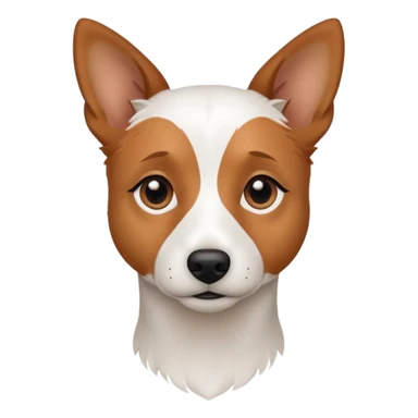 a fully white jack russell the size of a kelpie with light brown ears and a light brown patch on one eye sticker