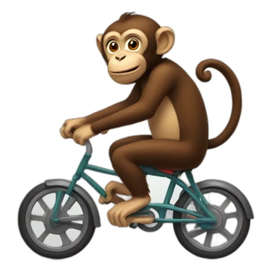 Monkey riding a cycle sticker