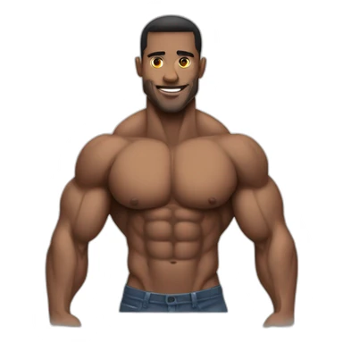 Bodybuilder wearing a tight shirt sticker