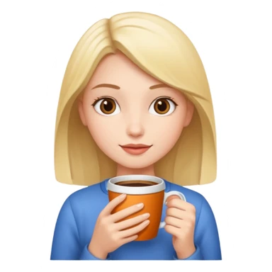 Girl holding coffee cup sticker