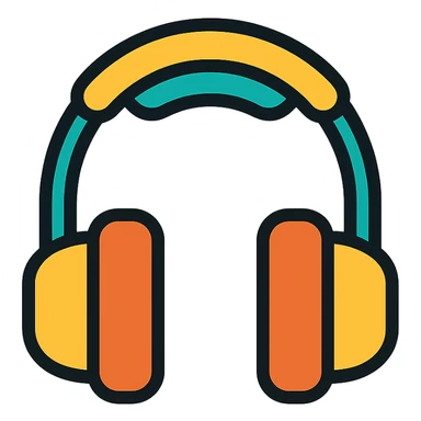 colored headphones icon sticker