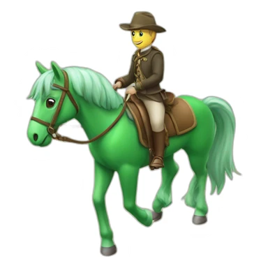 Tortu sur un cheval vert sticker