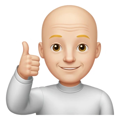 bald man thumbs up sticker