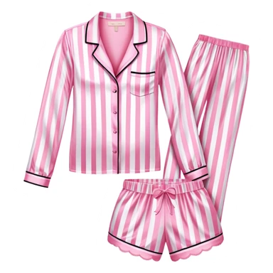 Striped pink and white silk Victoria’s Secret pajama set sticker