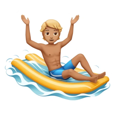 Guest floating on an artificial wave sticker