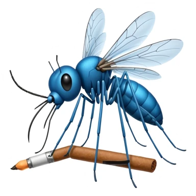 mosquito azul fumando un cigarro sticker