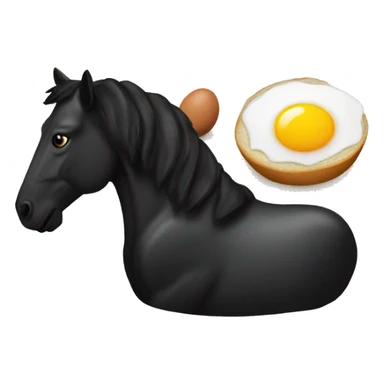 horse eating steak and eggs in black uggs sticker