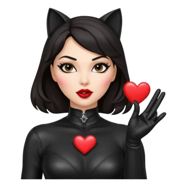 Catwoman manda besos corazon sticker