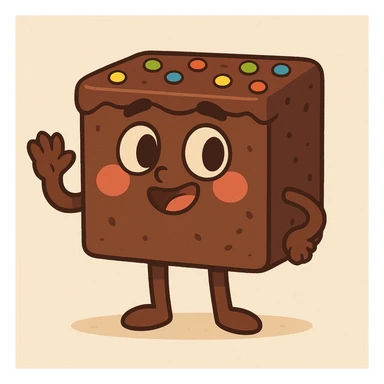 cartoon style illustration of a Little Debbie Cosmic Brownie, cute and appealing sticker