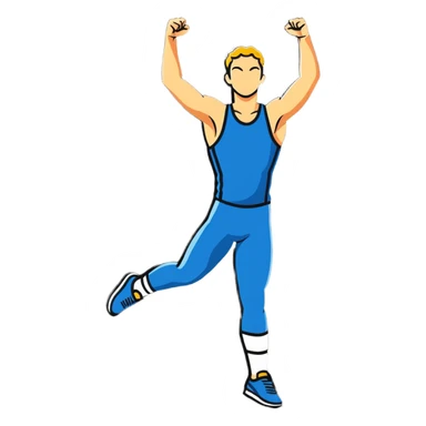 Determined athlete in victory pose sticker