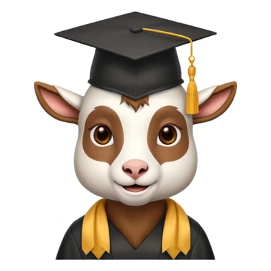 Goat wearing graduation cap sticker