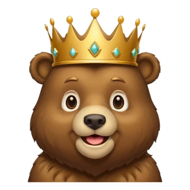 bear wearing crown sticker