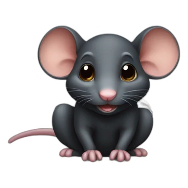 cute black rat sticker