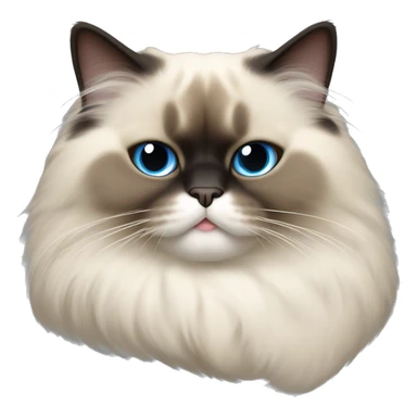 himalayan ragdoll cat asleep full dark face and feet sticker