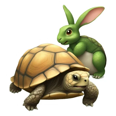 Tortoise with rabbit sticker