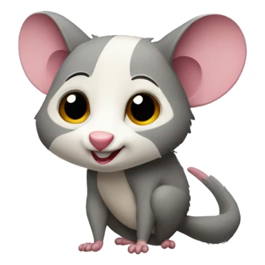 A possum emoji facing sideways showing its body and tail sticker
