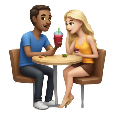 fair skinned people having a date over a smoothie sticker