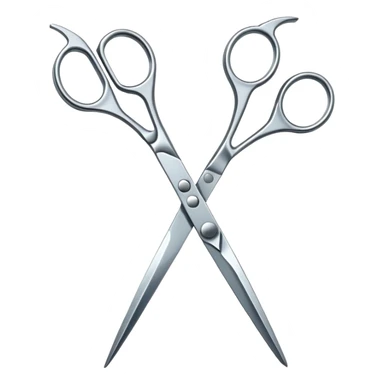 shiny metal hairdressing scissors sticker