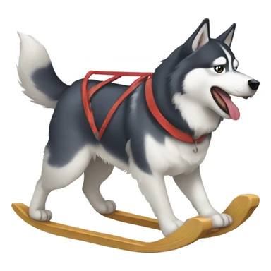 Husky pulling a sled sticker