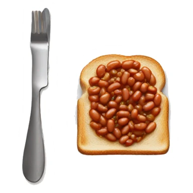 Baked beans on a slice of toast sticker