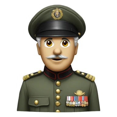 Charles Chaplin with a militar hat sticker