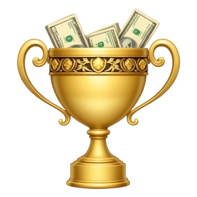a big trophy with money inside it  sticker