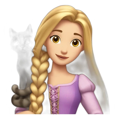 Rapunzel with cat sticker