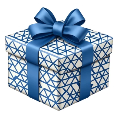 present inblue white sticker