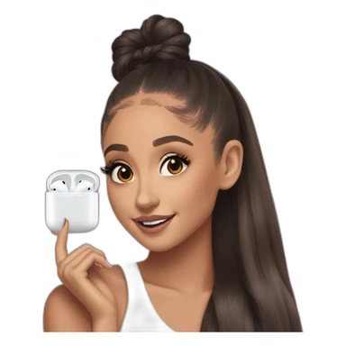 Ariana grande with airpod max vibing at the music sticker