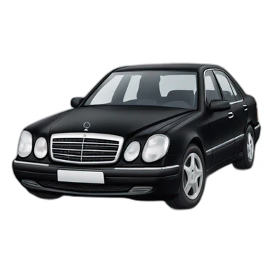 Mercedes Benz w210 front, black sticker