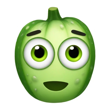 Emoji with cucumber eyes sticker