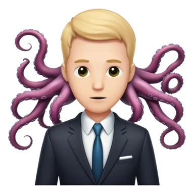 faceless white man wearing a suit and with tentacles  sticker
