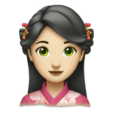 Green eyes lady in Chinese traditional clothes  sticker