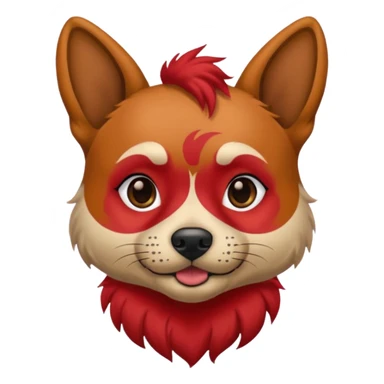 dog with tattoed face and red hair sticker