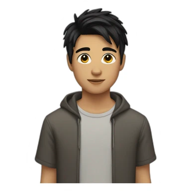 Teenboy with medium Short black hair sticker