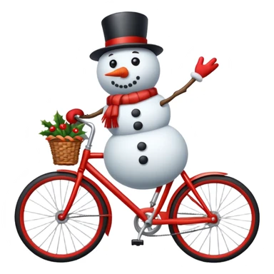 a snowman on a bicycle sticker
