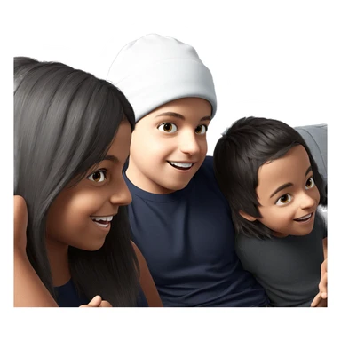 boys having fun with hats sticker