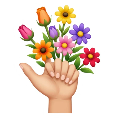💐 and middle fingers remove the person more flowers, middle fingers only with non metallic hands  sticker