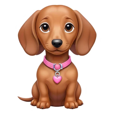 Doxy dachshund adorable with pink accessories  sticker