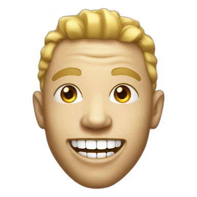 white rapper with golden teeth smiling sticker