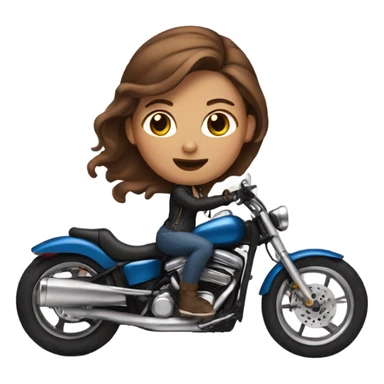 Biker girl with brown hair sticker