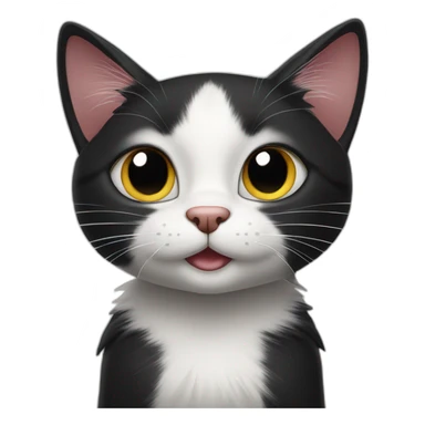 Black and white cat limping with front paw sticker