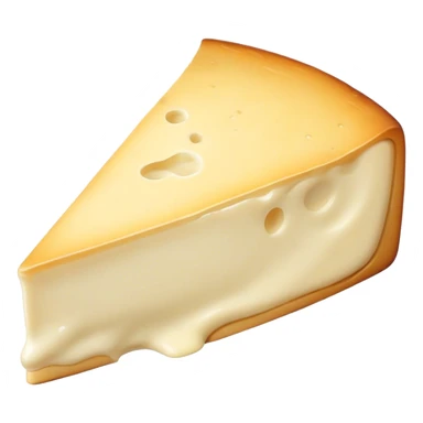 Cinematic Realistic Brie Cheese Emoji, featuring a creamy, soft-ripened cheese with a delicate rind rendered with lifelike detail and inviting, natural lighting. sticker