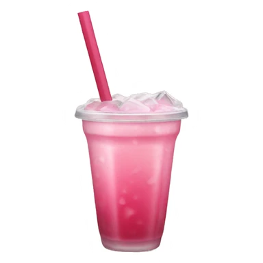 Pink iced drink sticker