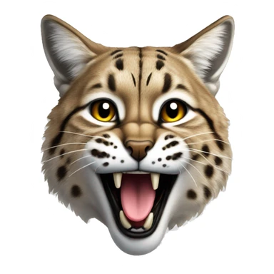 Bobcat licking its lips sticker