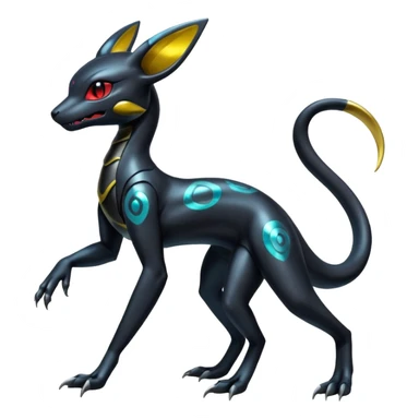 Shiny Cool Futuristic Salandit-Umbreon-Fakémon-hybrid-creature (full body)  sticker