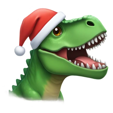 A dinosaur wearing a Christmas hat  sticker