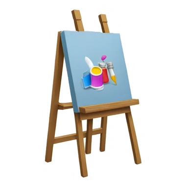 Easel with paint  sticker